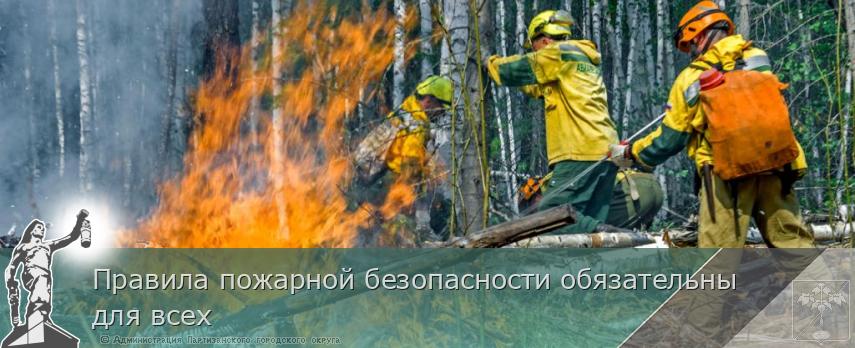 Правила пожарной безопасности обязательны для всех | Администрация муниципального округа город Партизанск Приморского края Официальный сайт