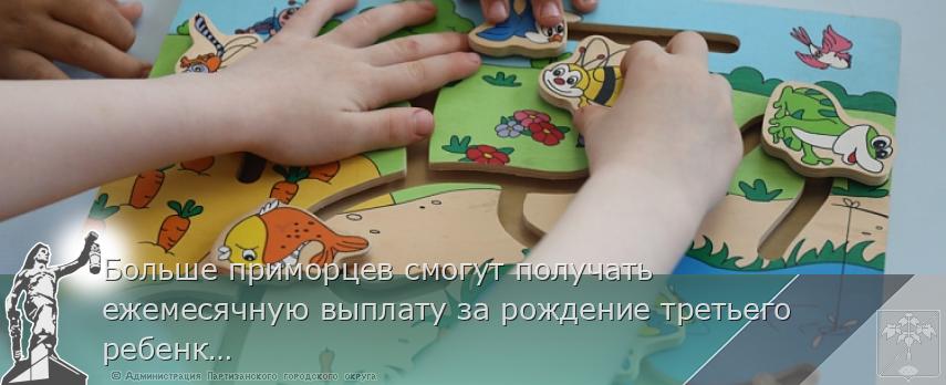 Больше приморцев смогут получать ежемесячную выплату за рождение третьего ребенка, сообщает www.primorsky.ru | Администрация муниципального округа город Партизанск Приморского края Официальный сайт