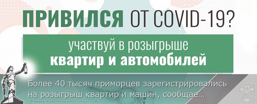 Более 40 тысяч приморцев зарегистрировались на розыгрыш квартир и машин, сообщает http://www.primorsky.ru | Администрация муниципального округа город Партизанск Приморского края Официальный сайт