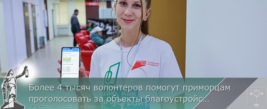 Более 4 тысяч волонтеров помогут приморцам проголосовать за объекты благоустройства | Администрация муниципального округа город Партизанск Приморского края Официальный сайт
