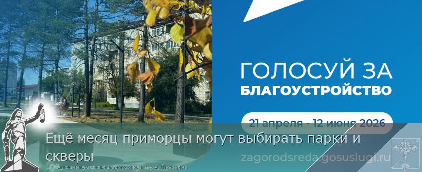Ещё месяц приморцы могут выбирать парки и скверы | Администрация муниципального округа город Партизанск Приморского края Официальный сайт